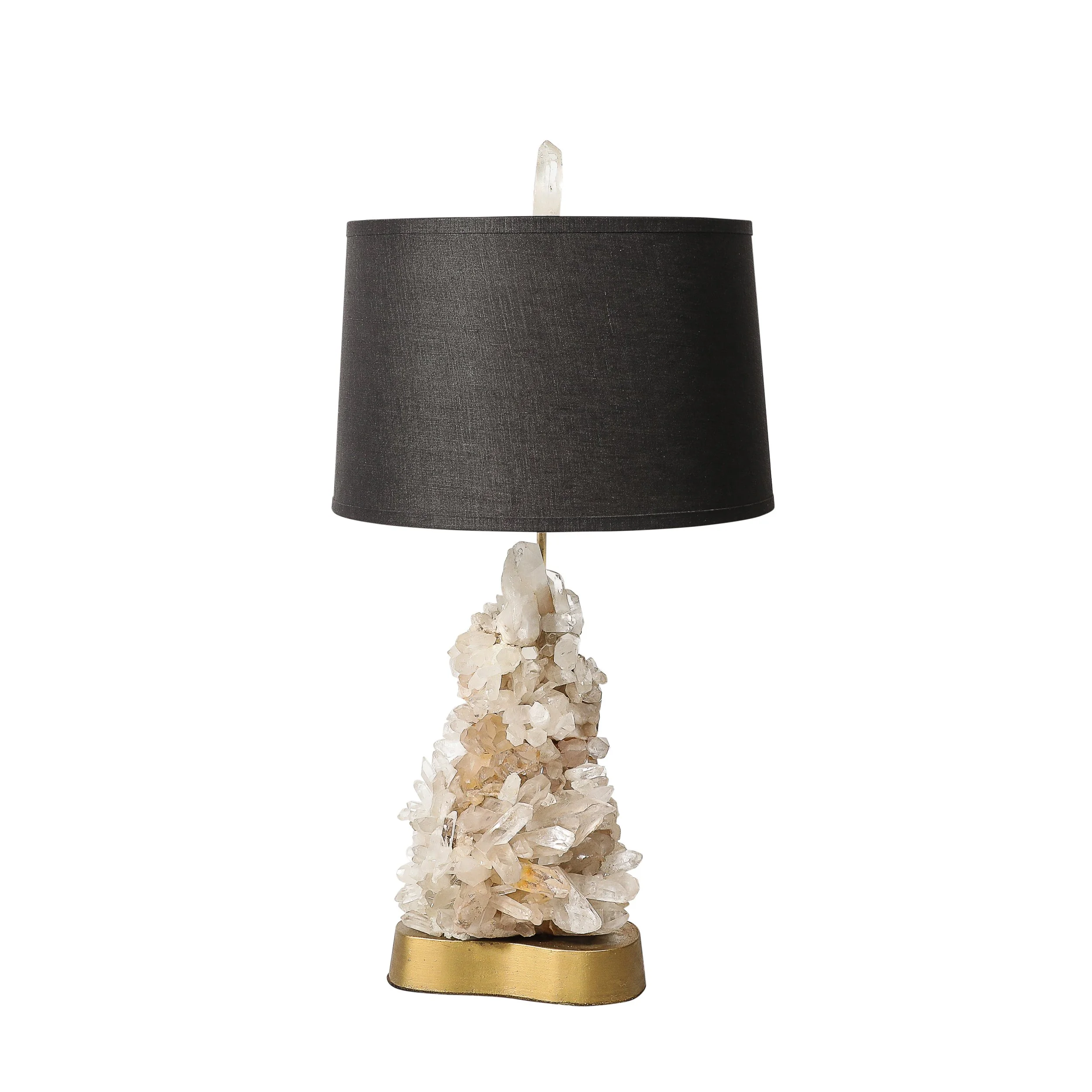 Mid-Century Modernist Sculptural Quartz Crystal Table Lamp by